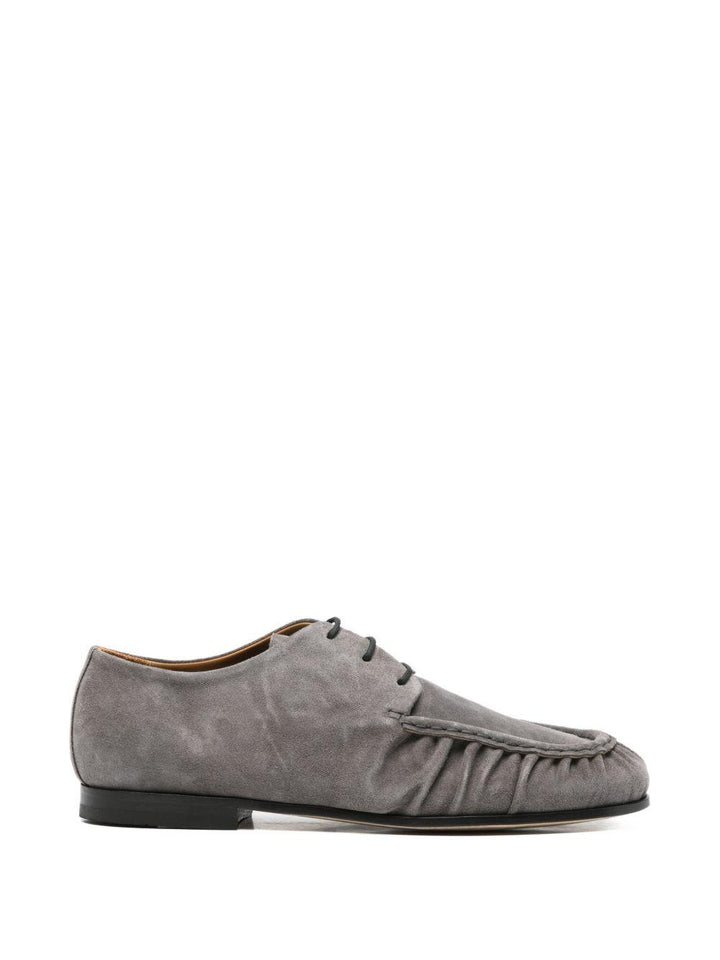 Mocassini in suede asfalto 