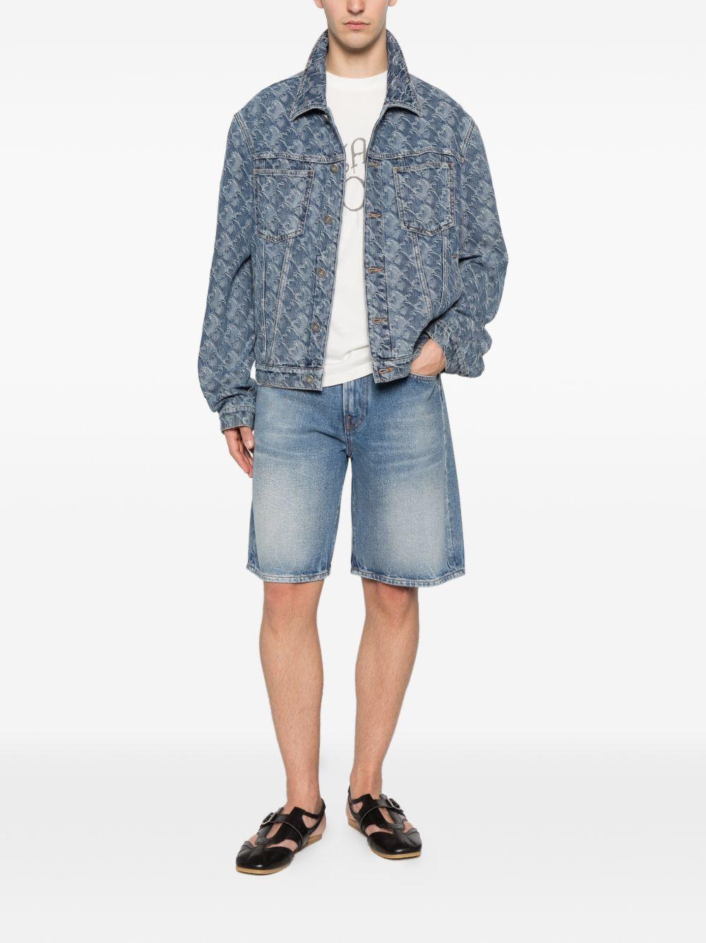 Giacca denim jacquard monogram blu 