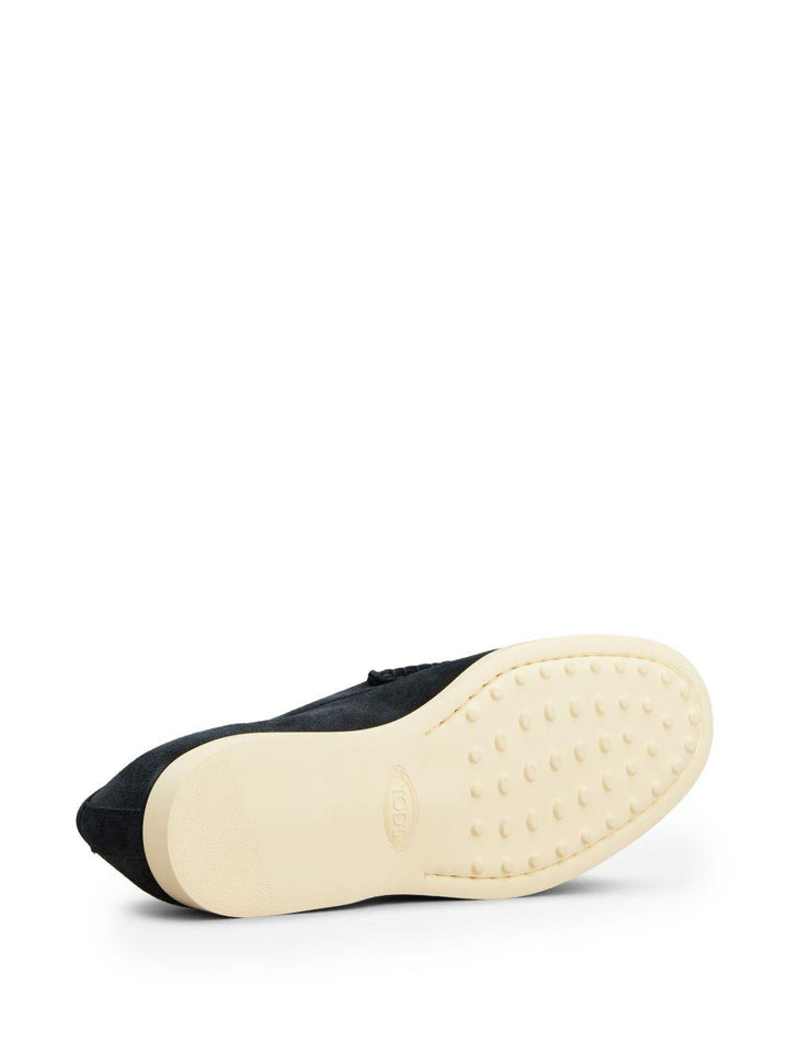 Mocassino in pelle scamosciata blu 
