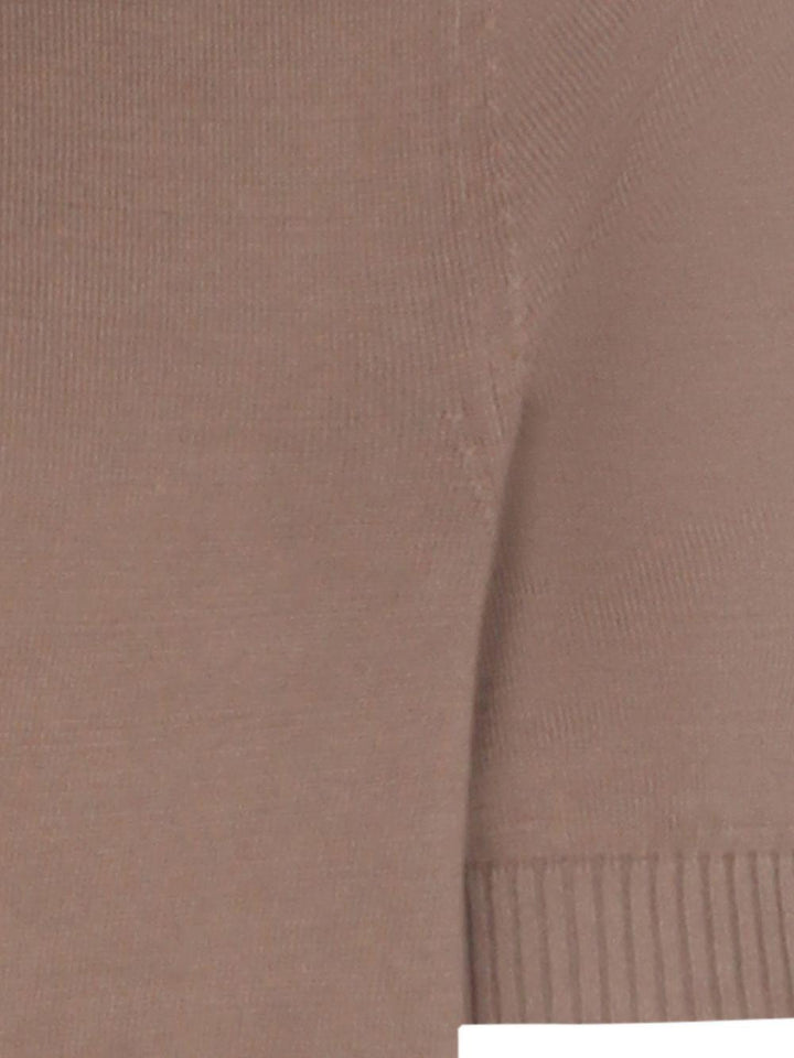 T-shirt in maglia marrone 