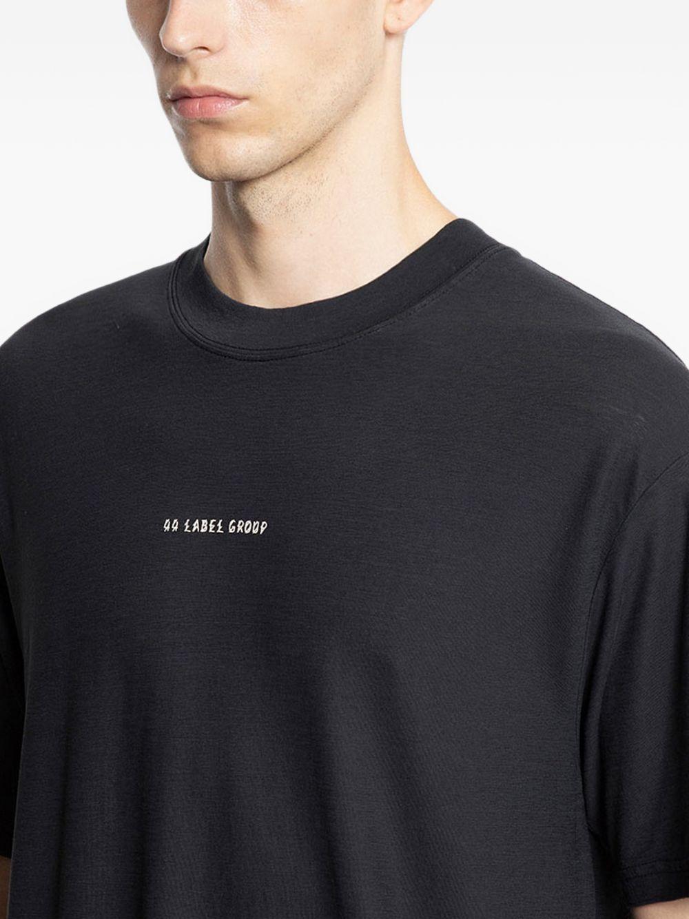 T-shirt in jersey white/black con stampa grafica 