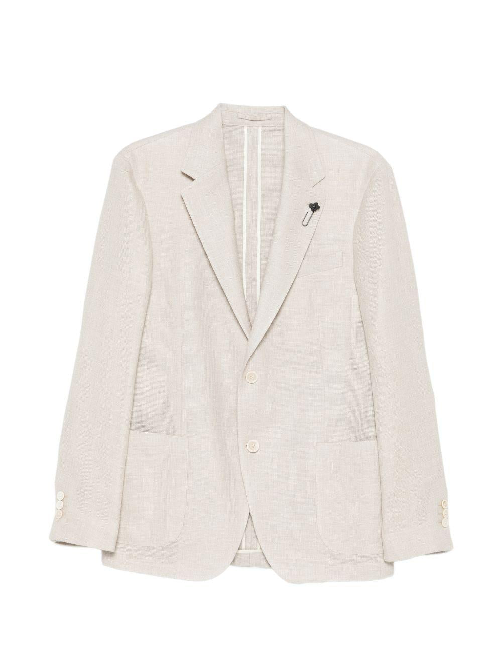 Blazer patch-pocket beige sabbia 