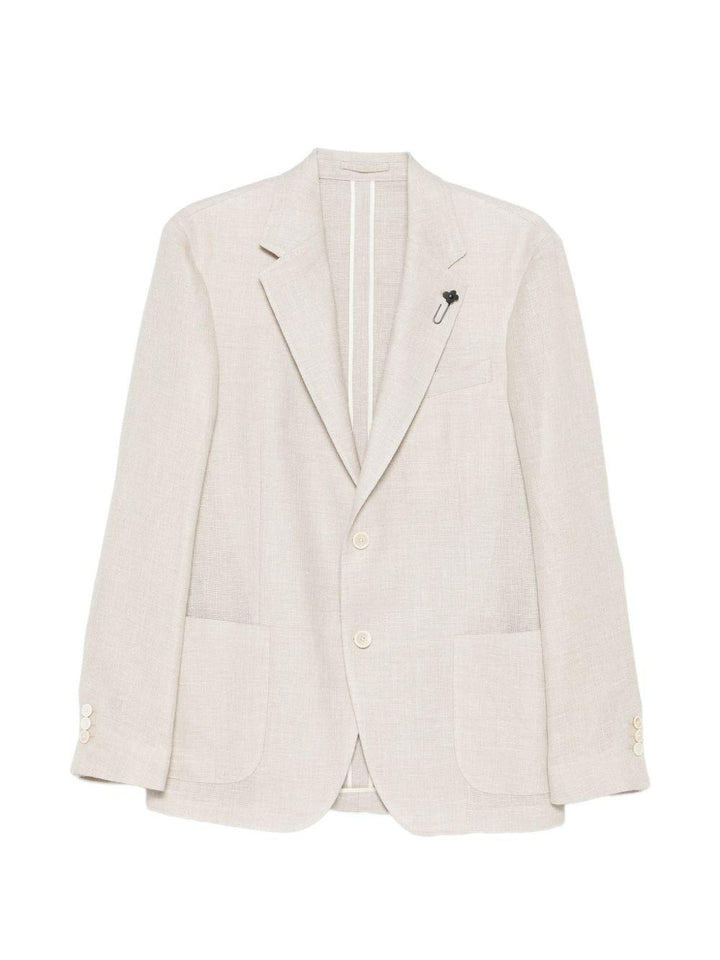 Blazer patch-pocket beige sabbia 