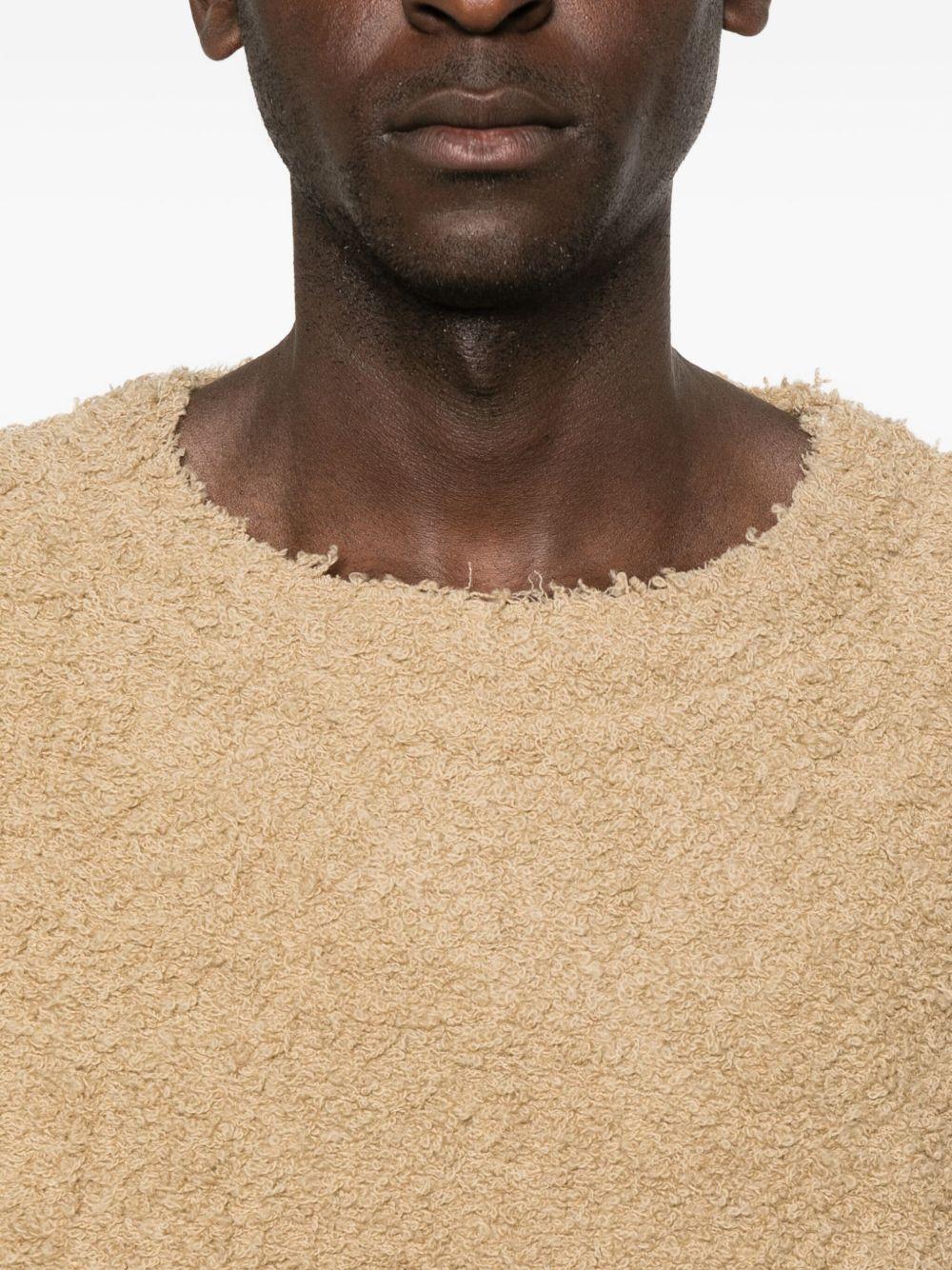 Maglione con scollo a V beige 