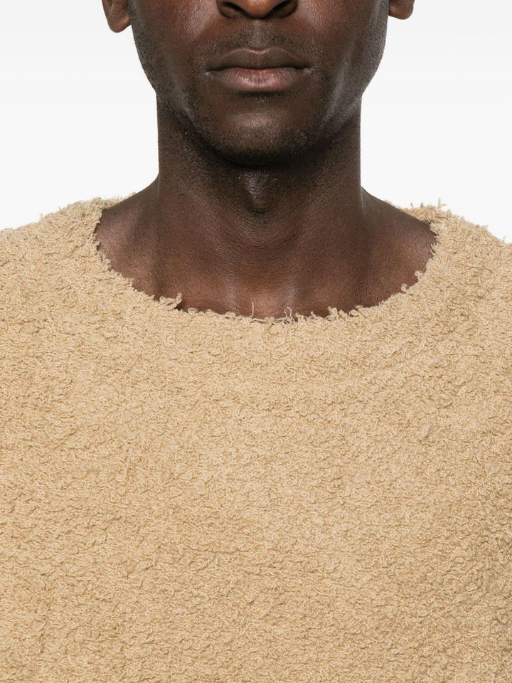 Maglione con scollo a V beige 