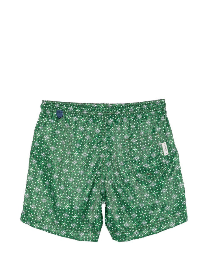 Costume da bagno con stampa geometrica verde 