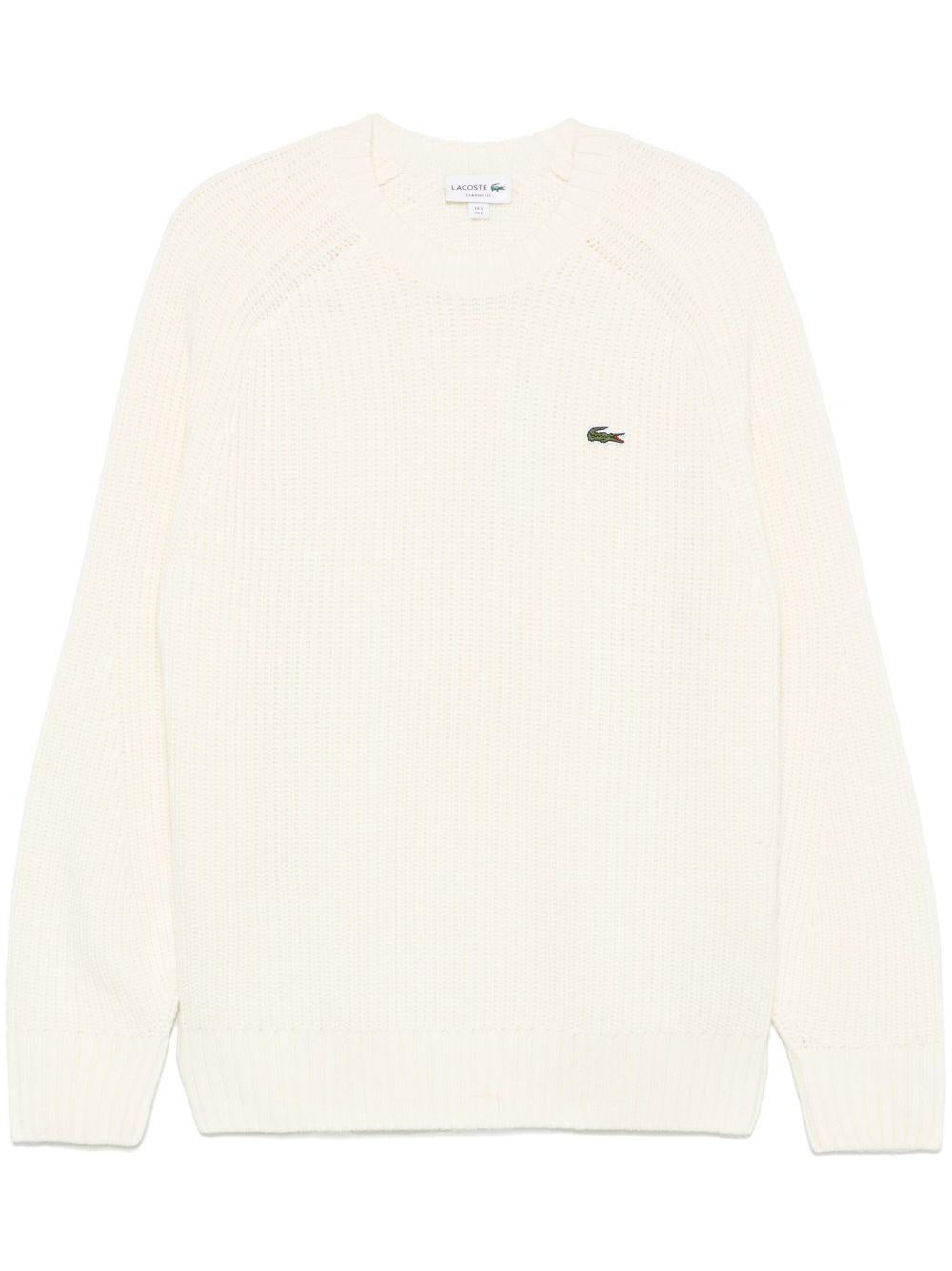 Maglione con ricamo écru 