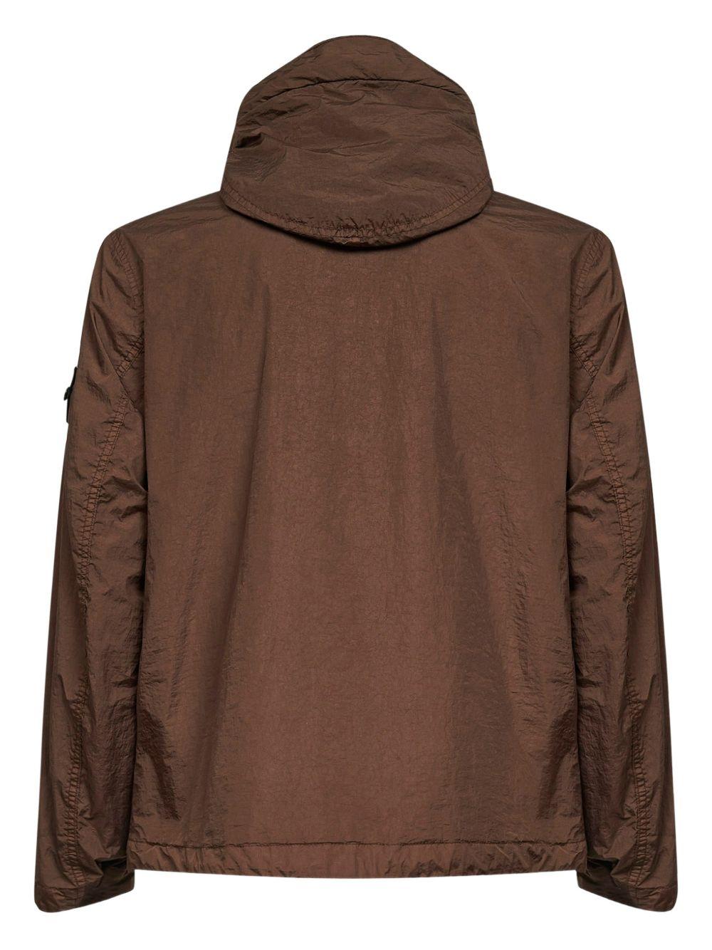 Giacca Crinkle Reps NY con cappuccio marrone 