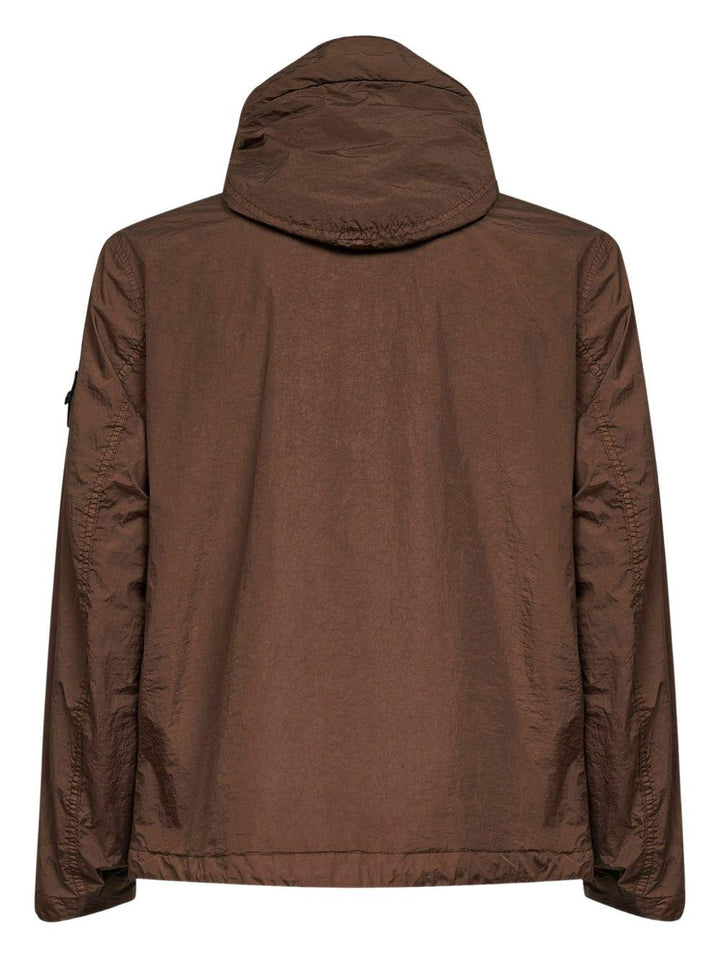 Giacca Crinkle Reps NY con cappuccio marrone 