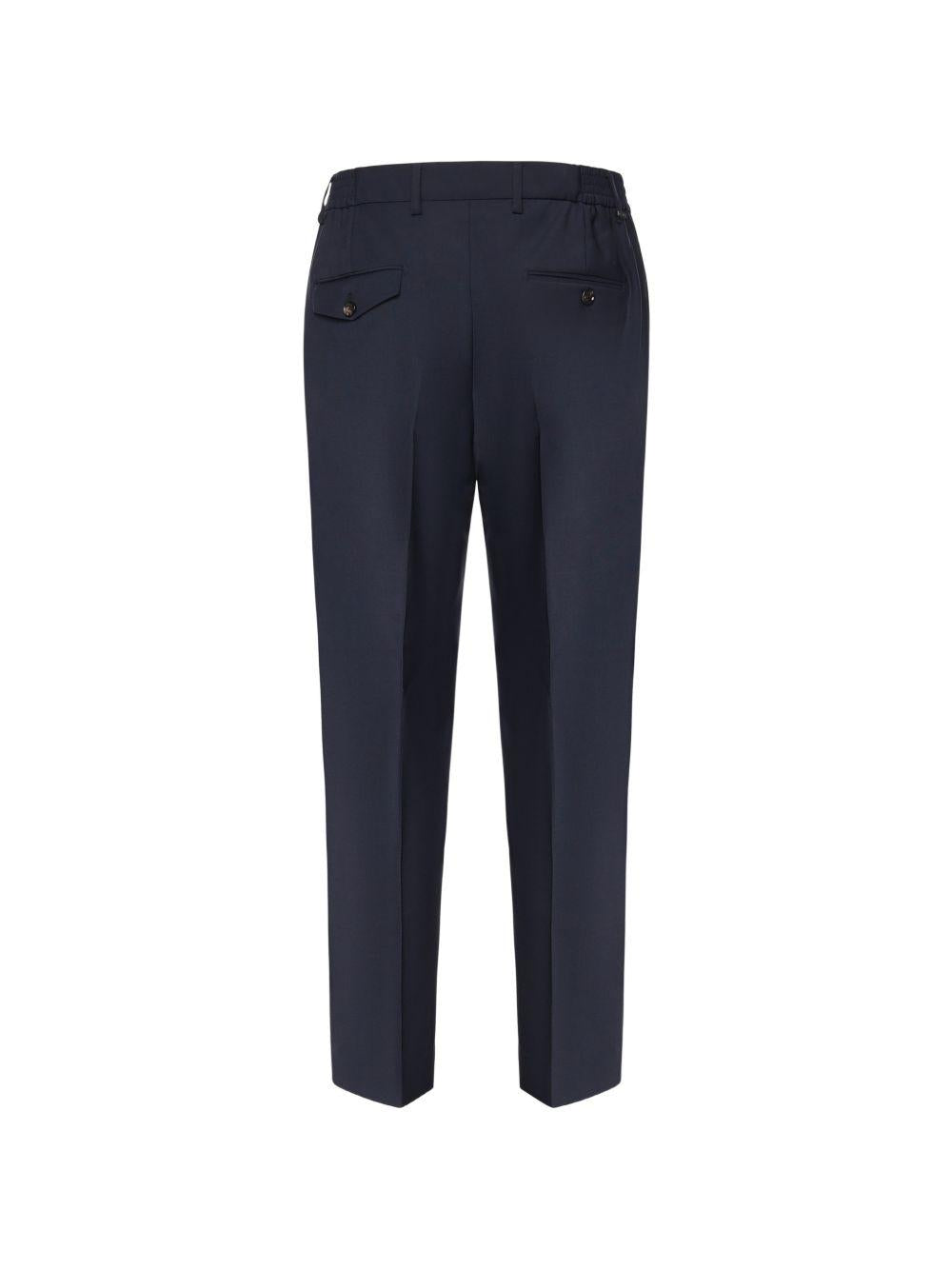 Pantaloni plissé blu scuro 