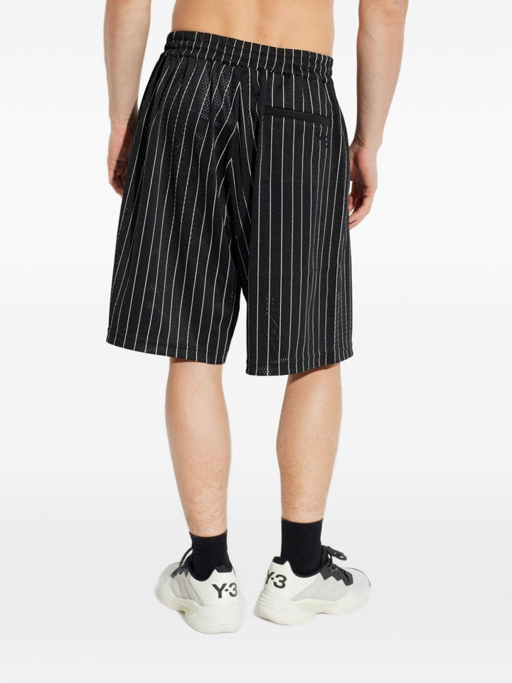 Bermuda gessati con coulisse neri 