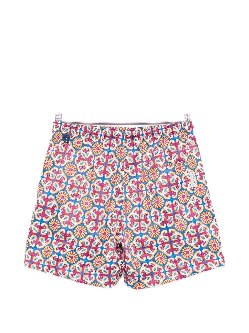 Costume da bagno blu/rosa con stampa 