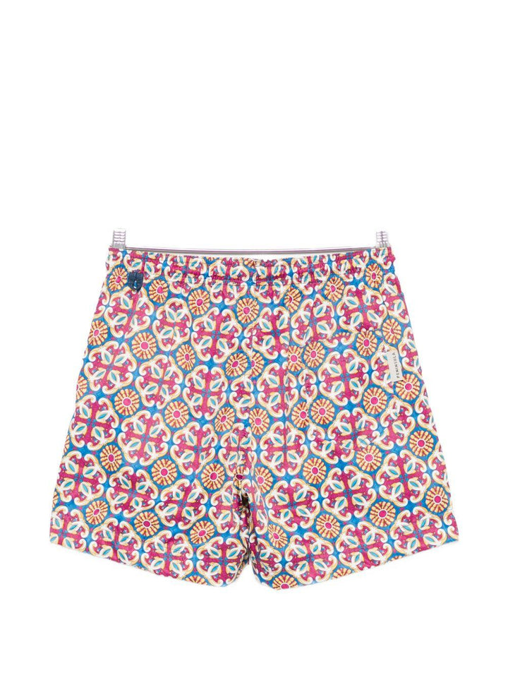 Costume da bagno blu/rosa con stampa 