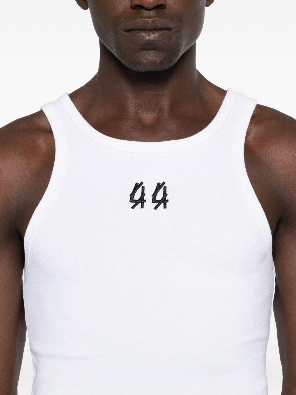 Canotta white/black con logo ricamato 