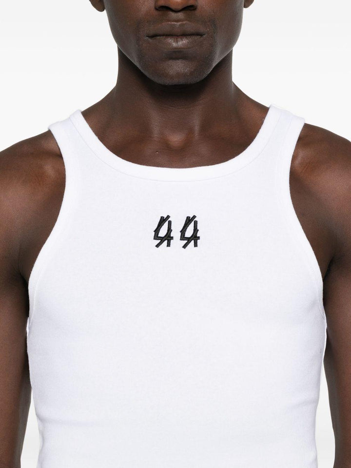 Canotta white/black con logo ricamato 