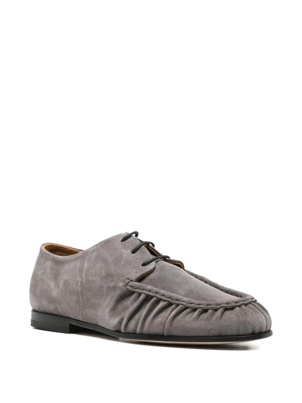 Mocassini in suede asfalto 
