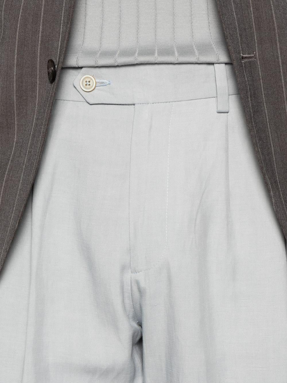 Pantaloni dritti con pinces blu denim 