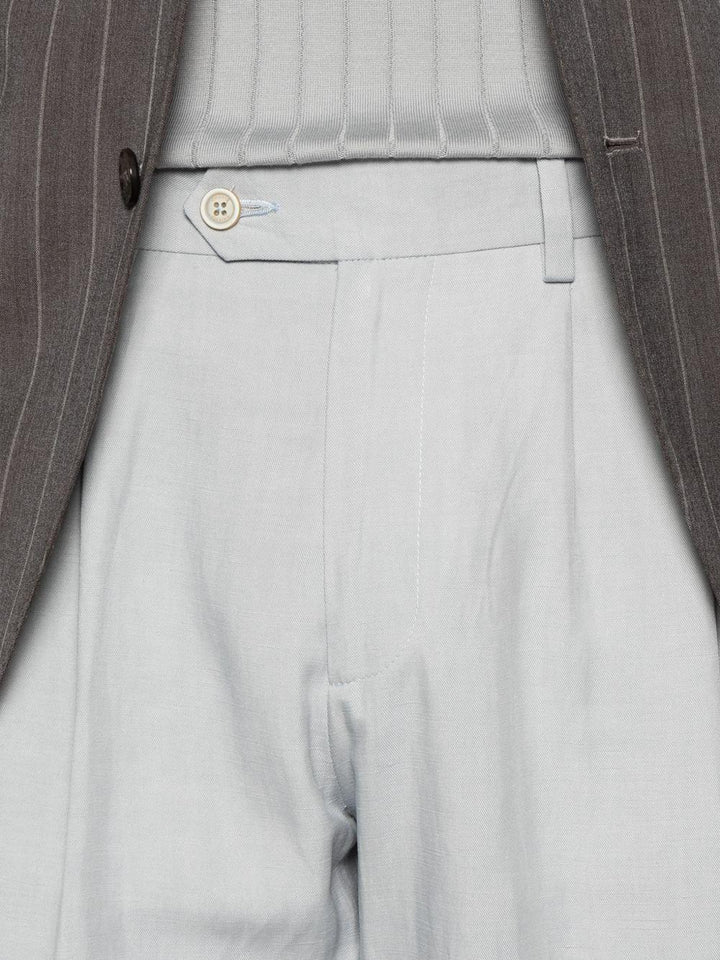 Pantaloni dritti con pinces blu denim 