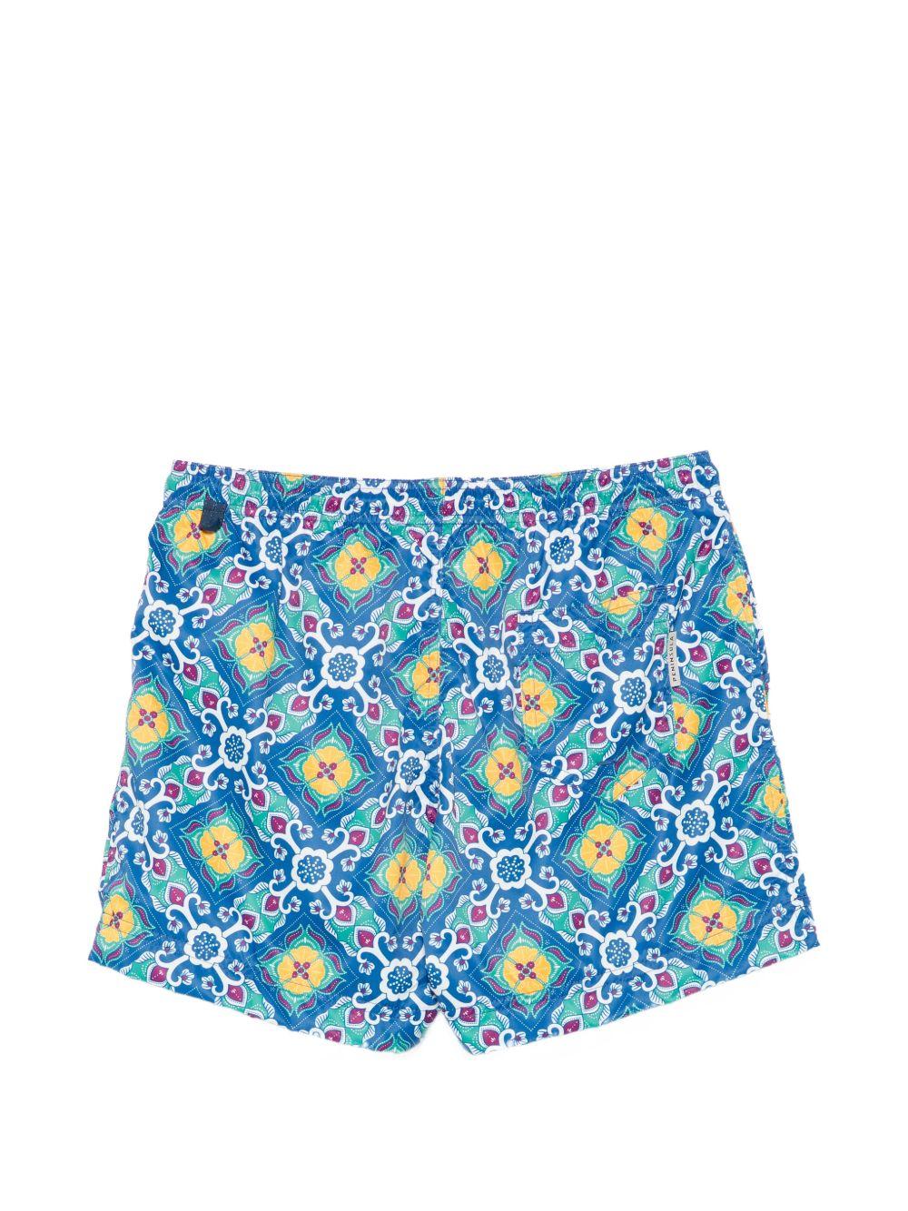 Costume da bagno blu con stampa 