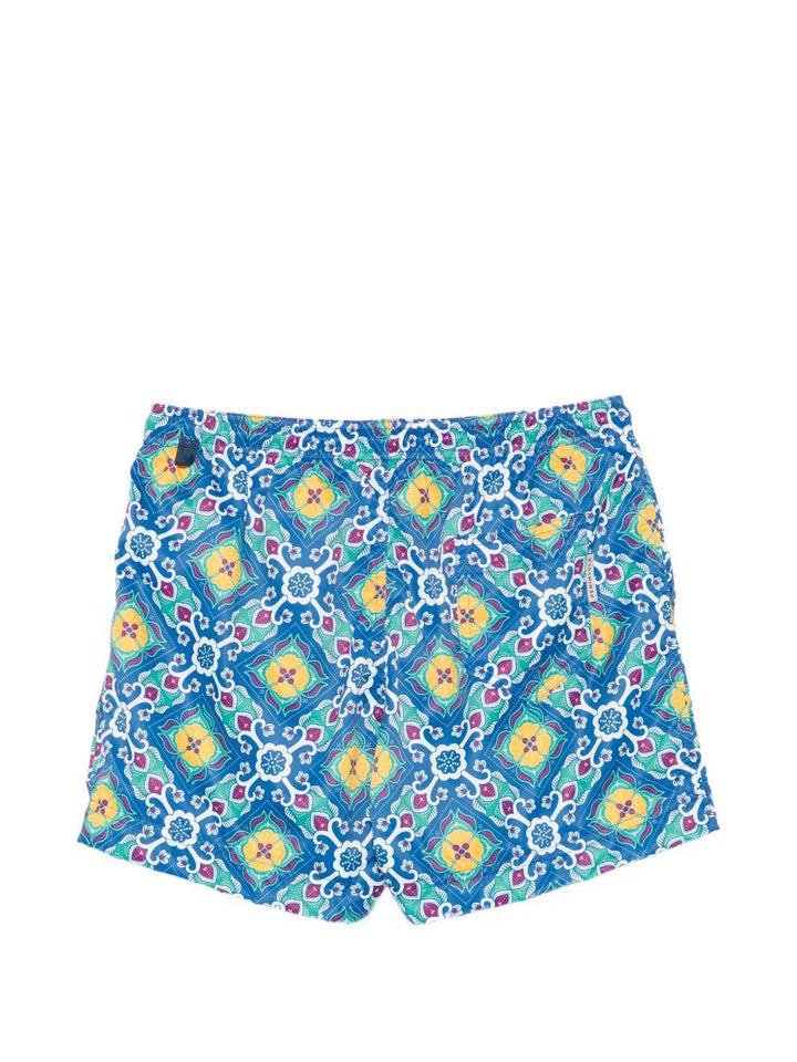 Costume da bagno blu con stampa 