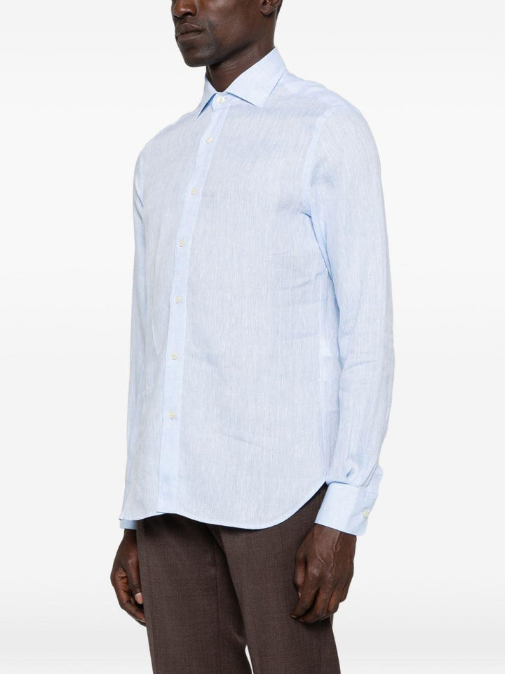 Camicia sky in lino con bottoni 