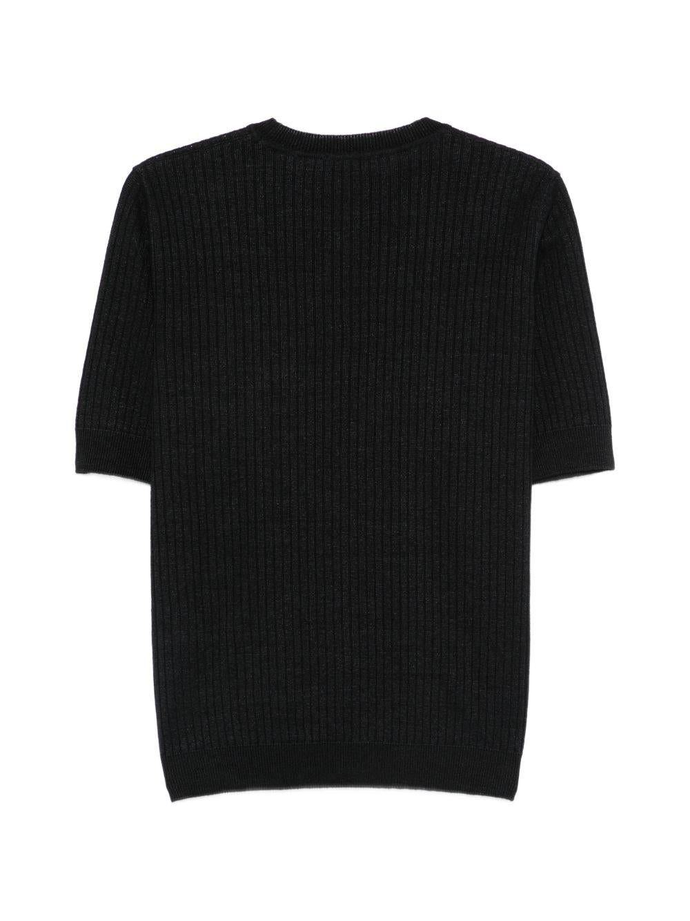 Girocollo in cotone nero 