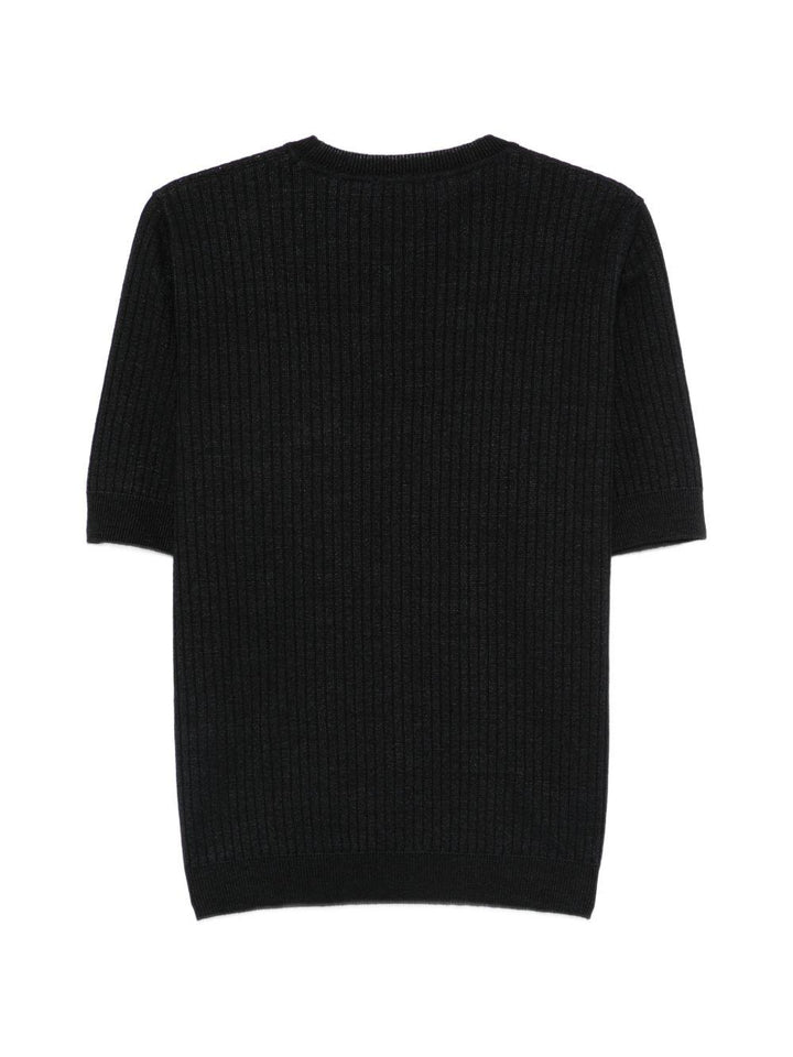 Girocollo in cotone nero 