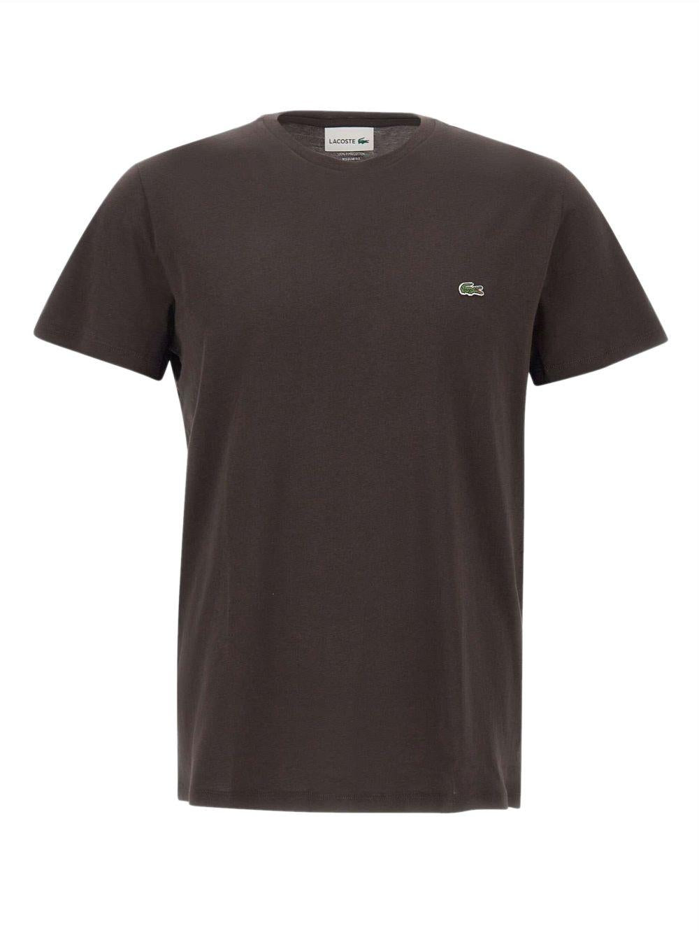T-shirt marrone scuro con logo 