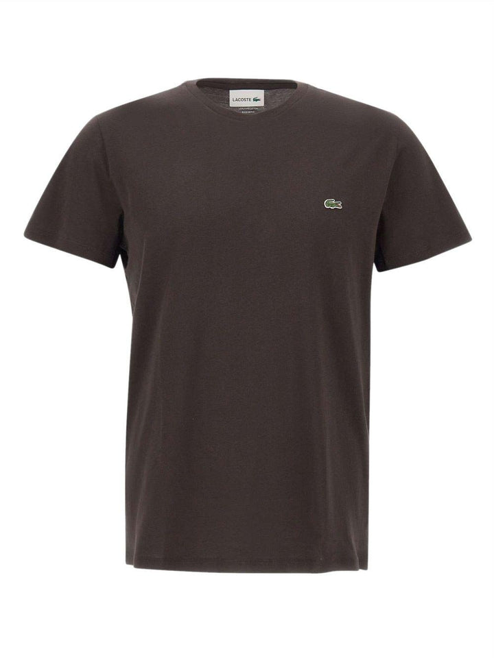 T-shirt marrone scuro con logo 