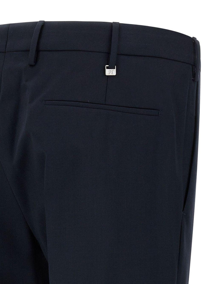 Pantaloni dritti blu in lana 