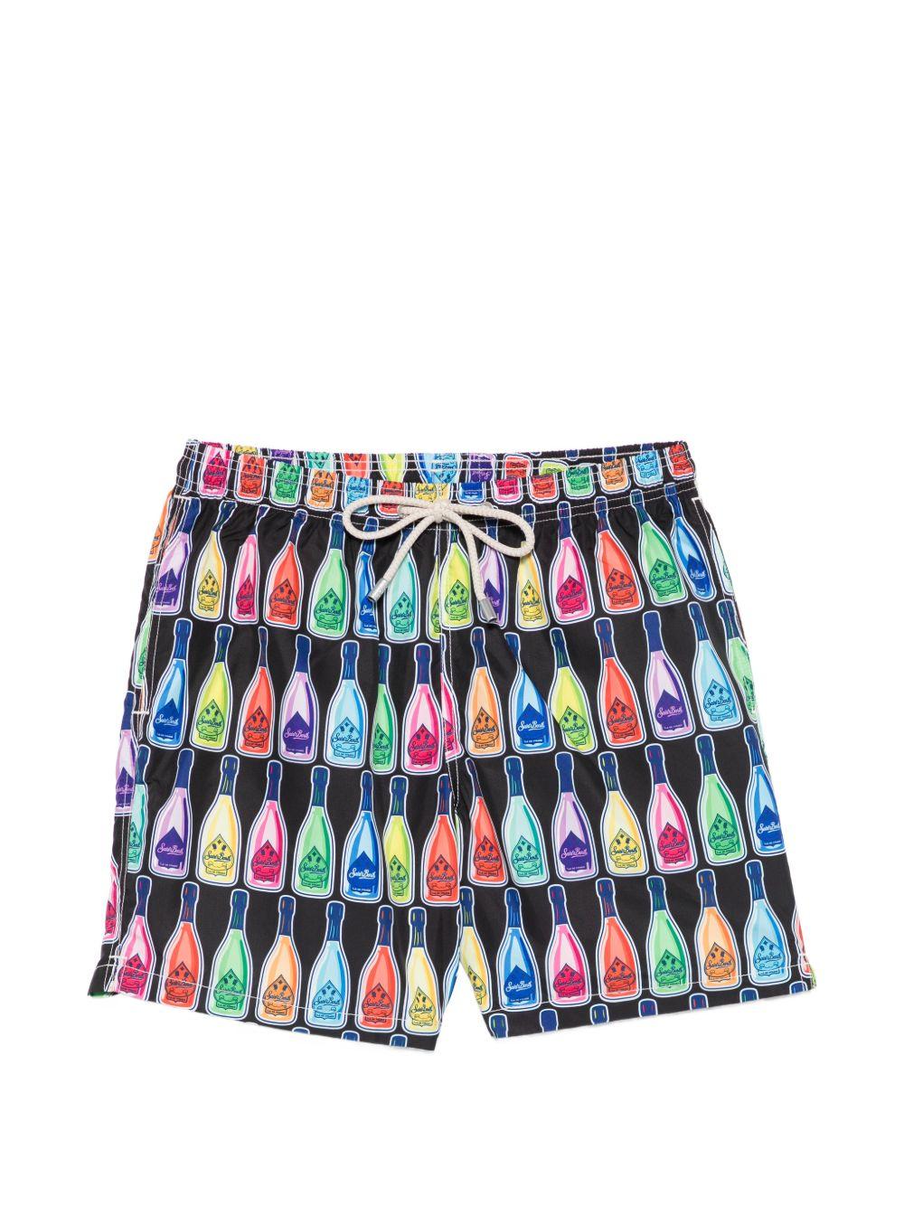 Costume da bagno nero con stampa all-over 