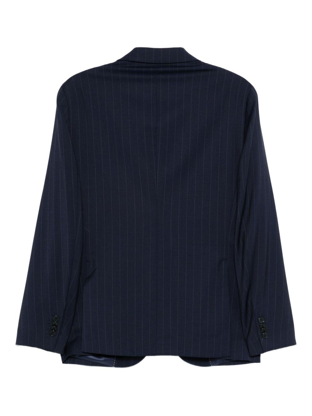 Completo monopetto gessato blu navy 