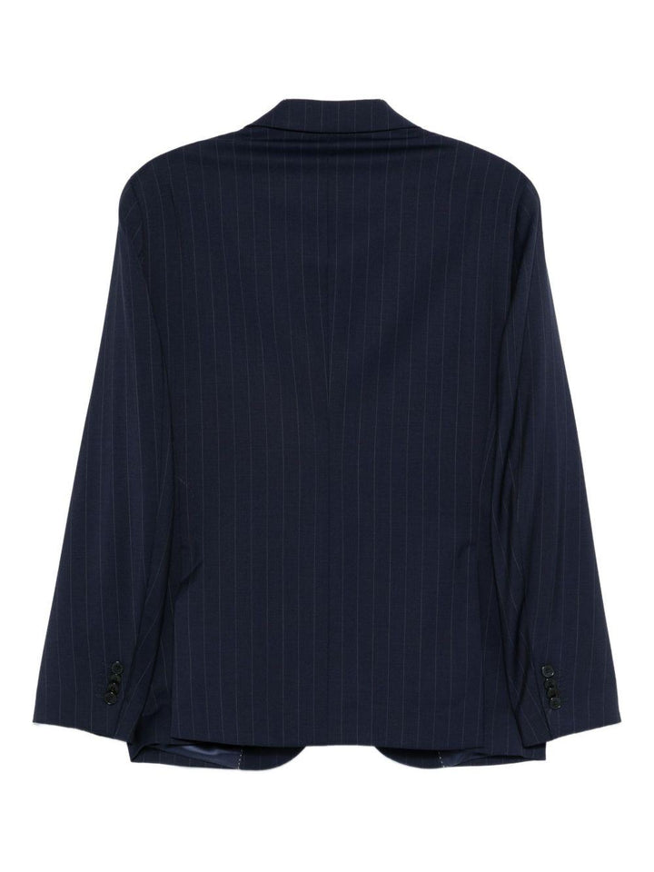 Completo monopetto gessato blu navy 
