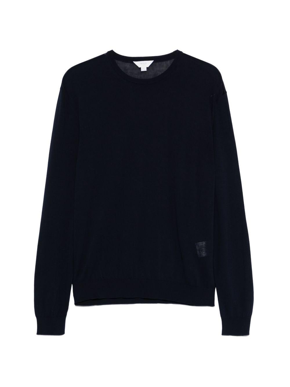 Maglione blu girocollo 