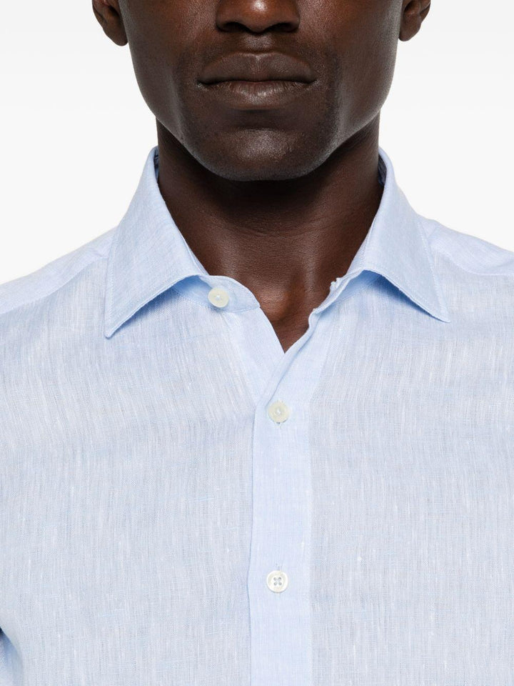 Camicia sky in lino con bottoni 