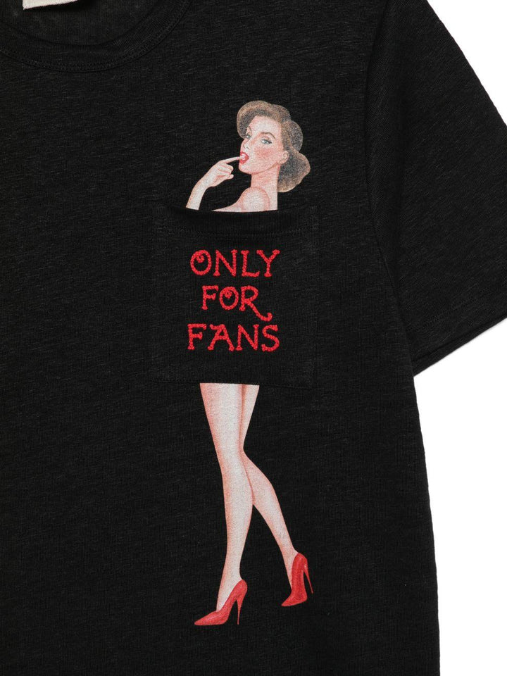 T-shirt con taschino e stampa Ecstasea nera 