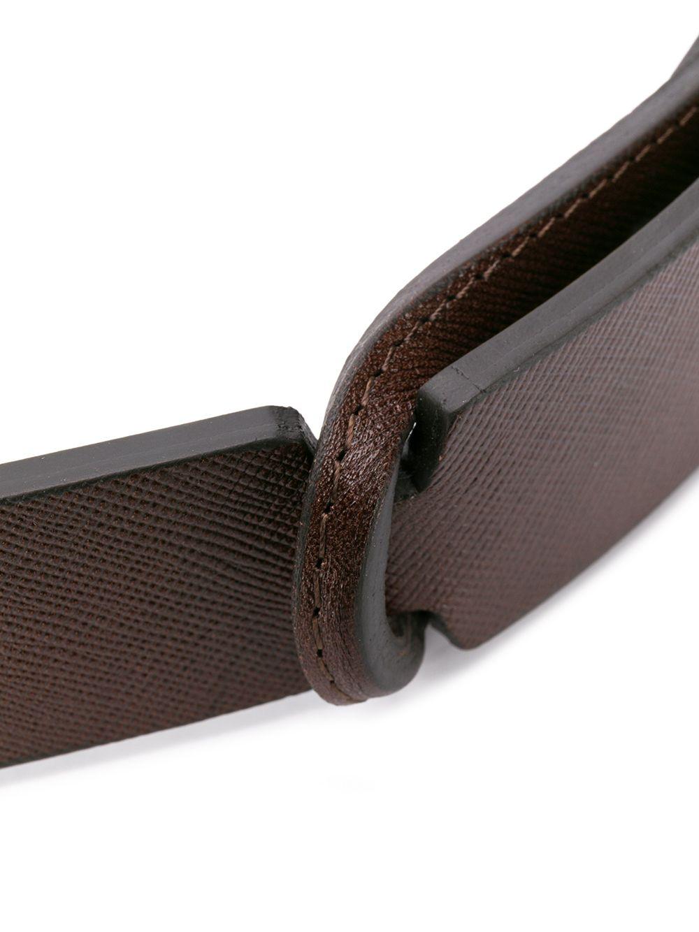 Cintura No Buckle in pelle marrone 