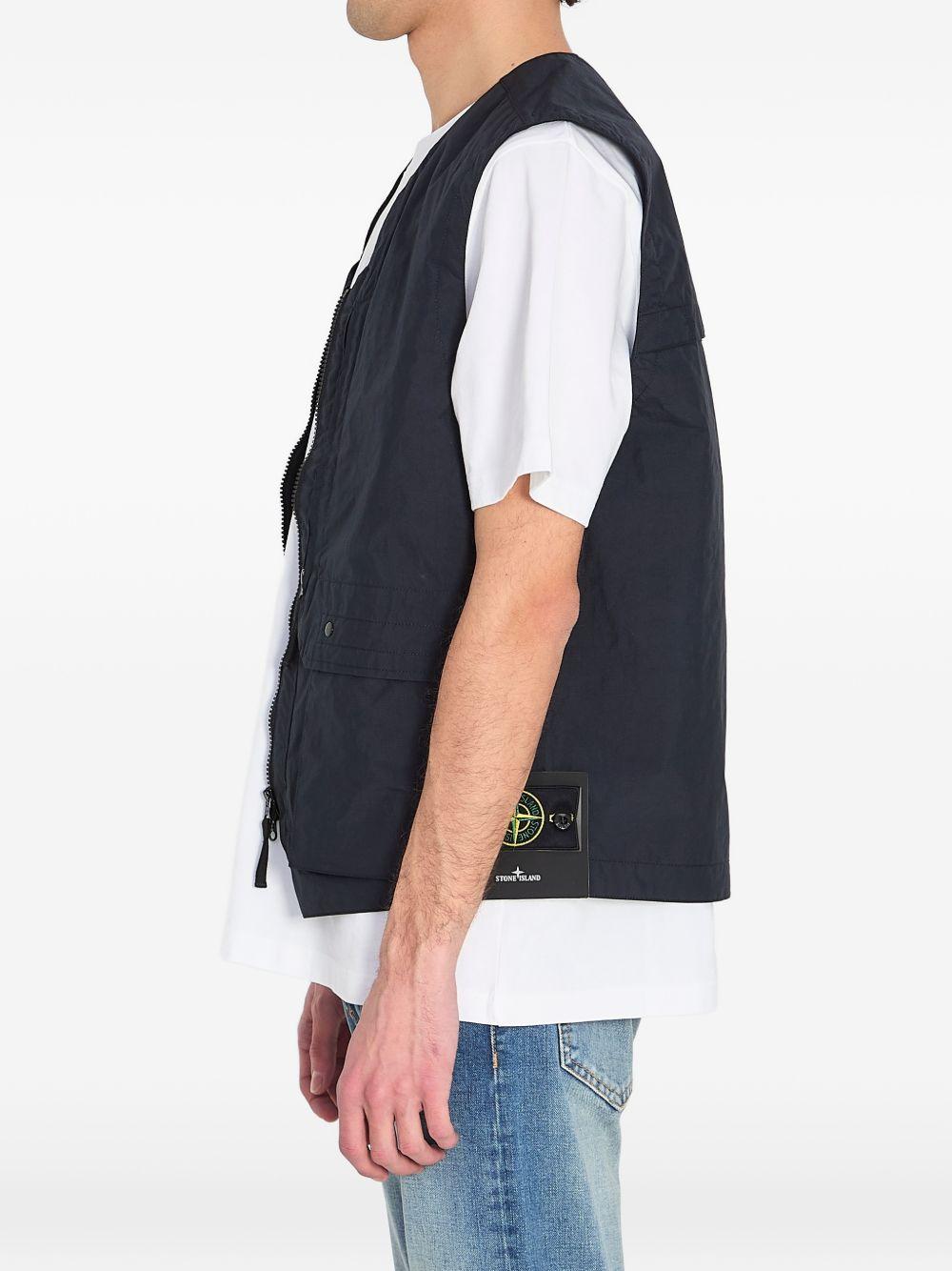 Gilet blu navy metal lamina poly ripstop 