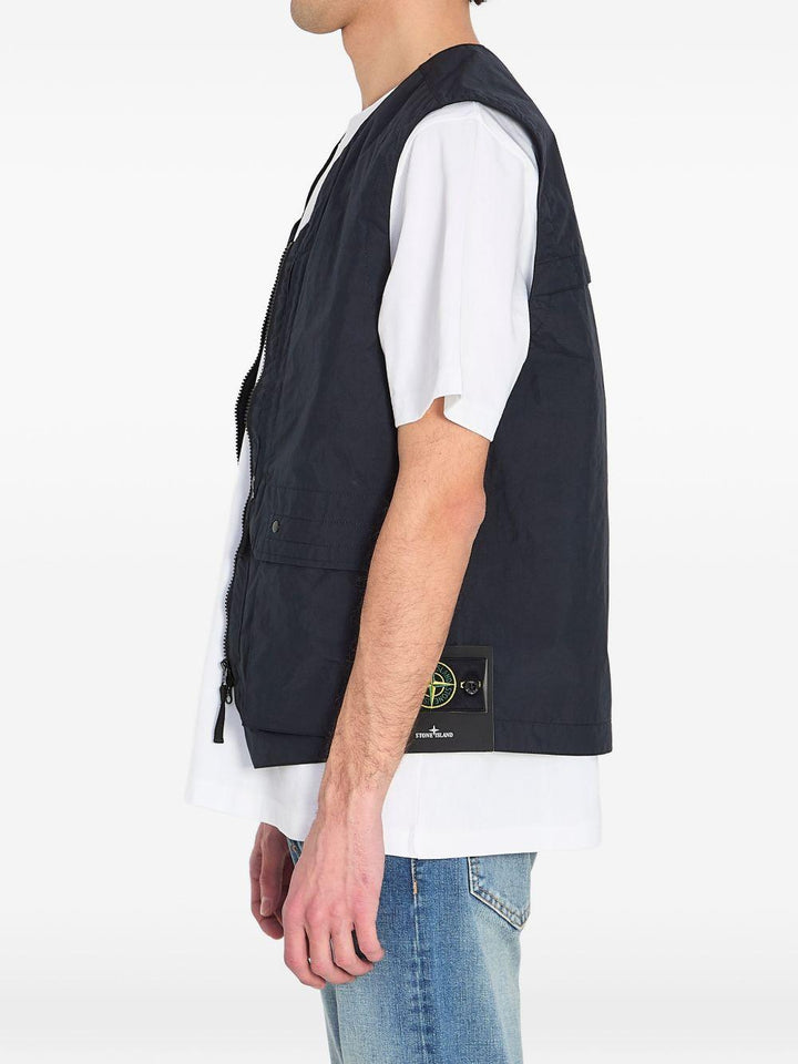 Gilet blu navy metal lamina poly ripstop 