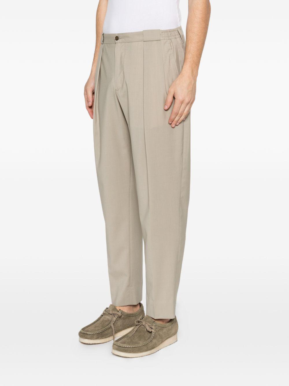 Pantaloni Portobello kaki con pieghe 