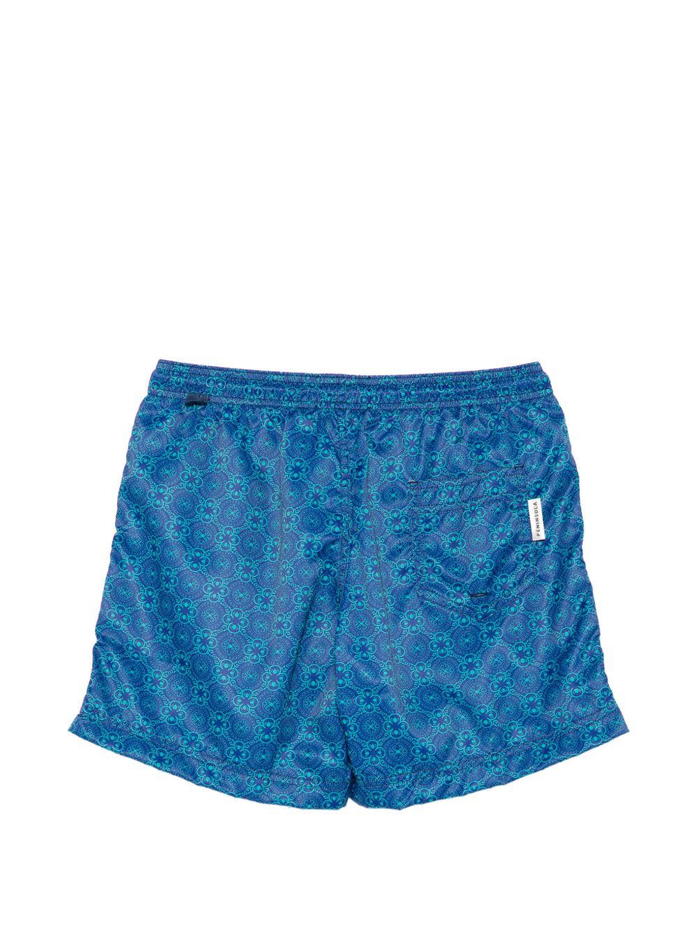 Costume da bagno blu con stampa 