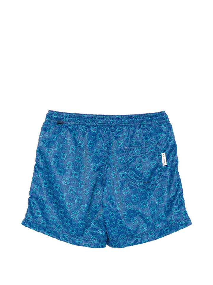 Costume da bagno blu con stampa 