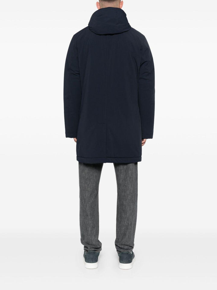 Cappotto con cappuccio blu navy 