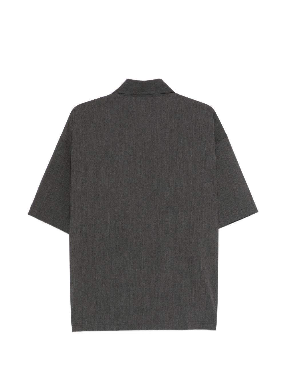 Camicia dark grey con logo ricamato 