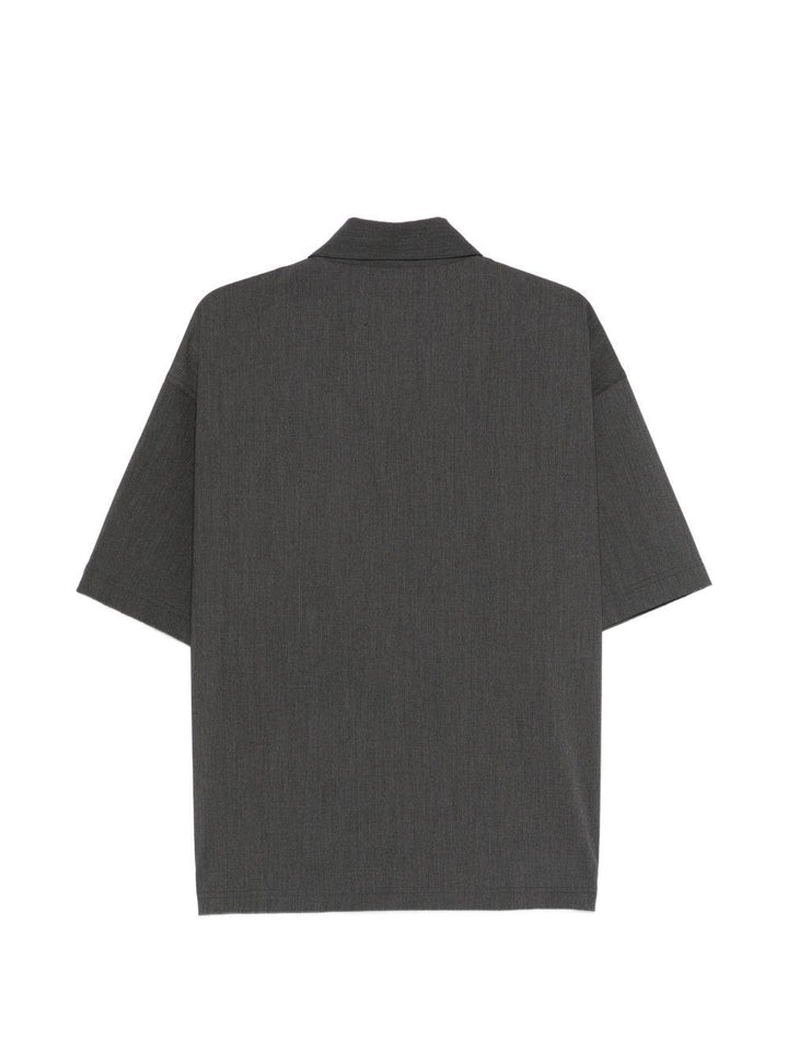 Camicia dark grey con logo ricamato 
