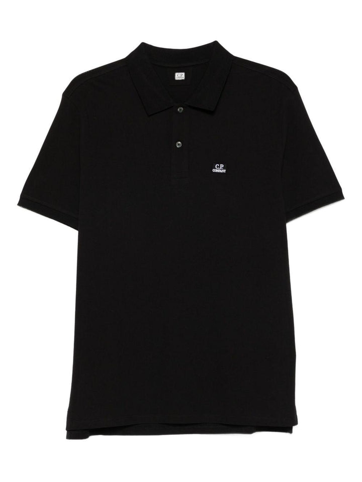 Polo nero con logo 