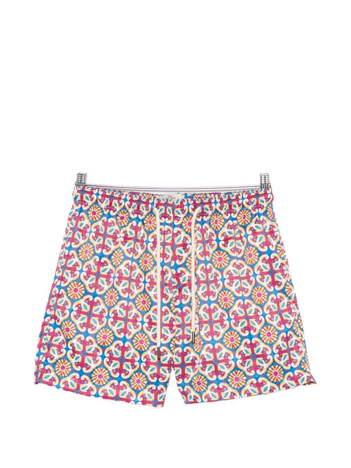 Costume da bagno blu/rosa con stampa 