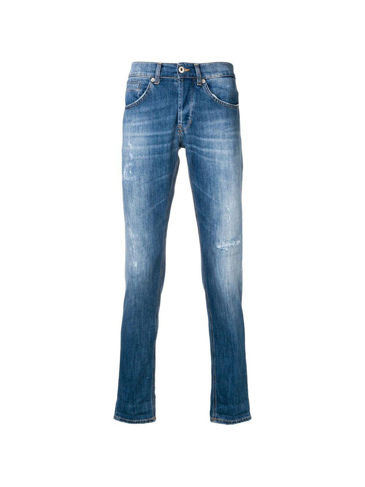 Jeans blu effetto schiarito 