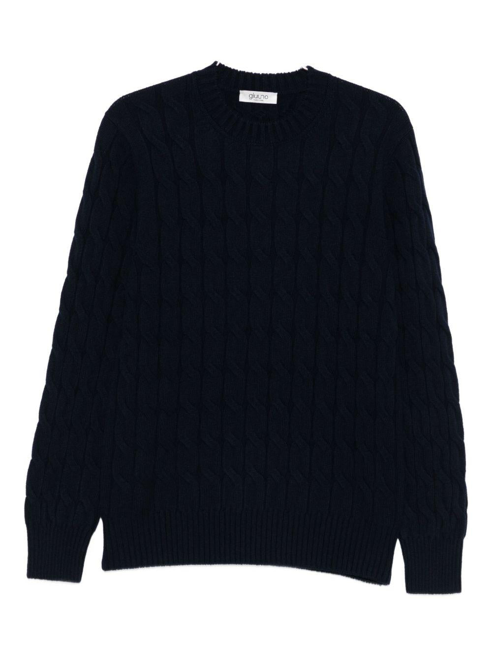 Maglione con lavorazione intrecciata blu navy 