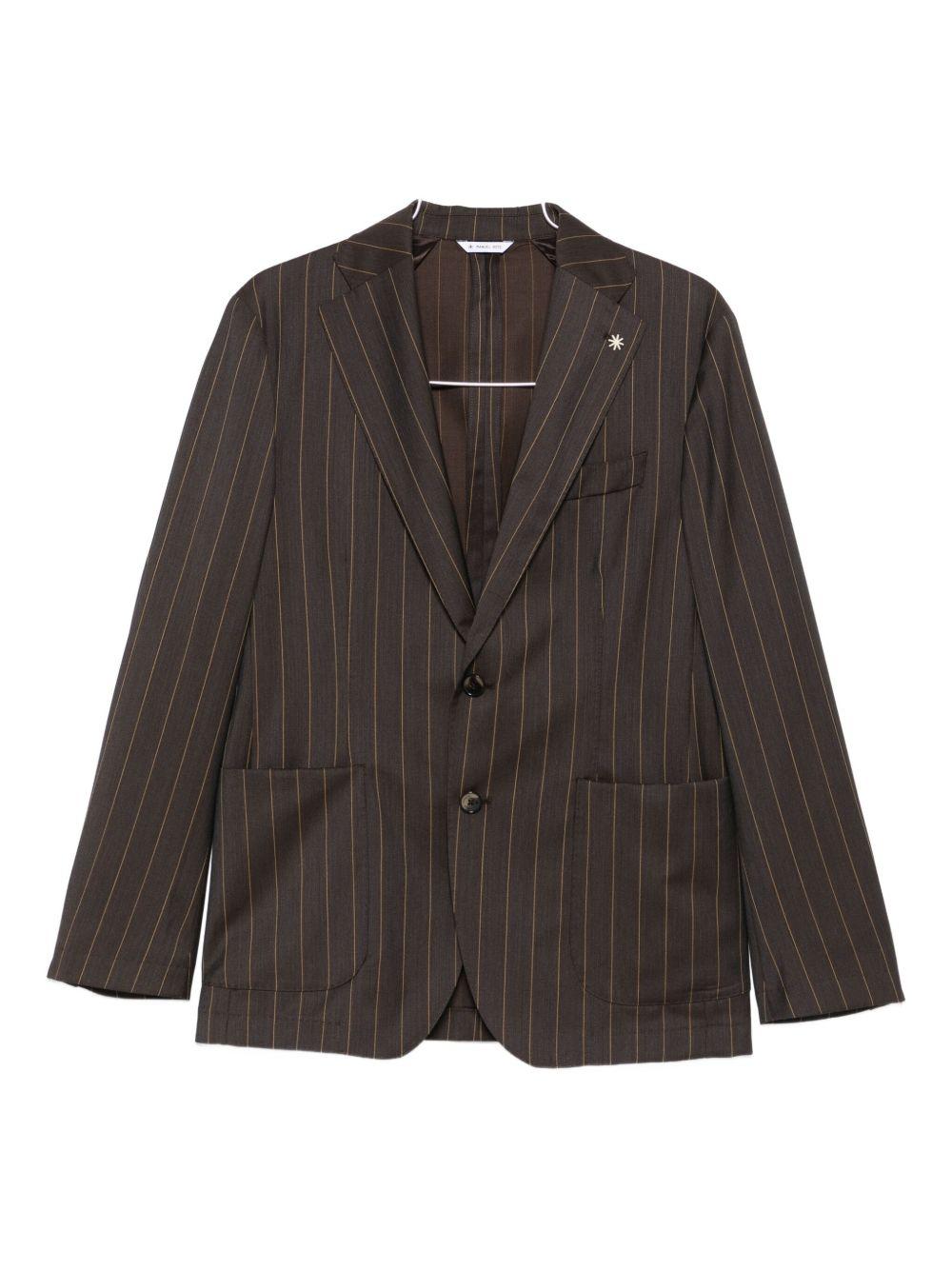 Blazer gessato marrone 